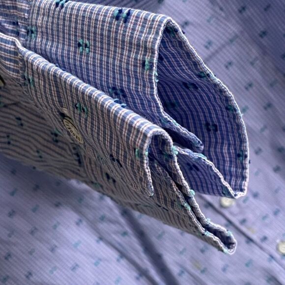 BROOKS BROTHERS Long Sleeve Button Front Shirt Blouse Blue 4 - Picture 7 of 8